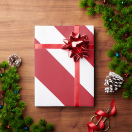 Red White Diagonal Rand Mönster Presentpapper