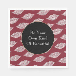 Red White Diamond Läppar Pappersservett