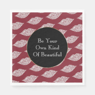 Red White Diamond Läppar Pappersservett