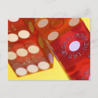 Red White Dice Vykort