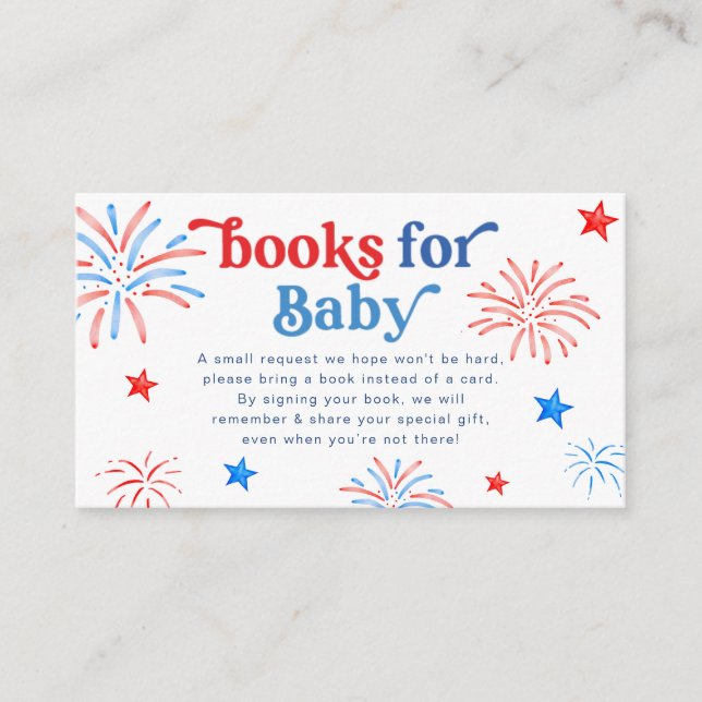 Red White & due 4th of juli Bokar for baby Tilläggskort (Framsida)