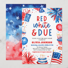 Red, White & due Gender Neutral Baby Shower Inbjudningar