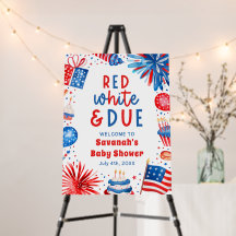 Red White & Due Gender Neutral Baby Shower Welcome