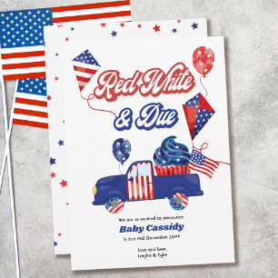 Red White & due Gender Neutral Patriotic Gravid Meddelande