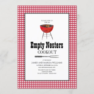 Red White Empty Nesters Cookout Barbecue Inbjudningar