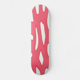 Red white fantasy mönster old school skateboard bräda 21,6 cm