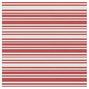 Red & White Färgad Rand Mönster Tyg