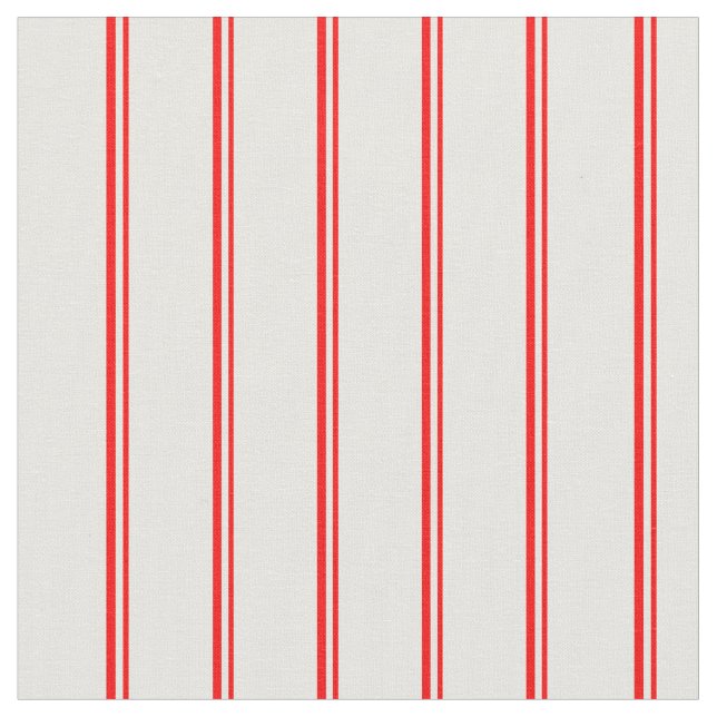 Red & White Färgad Rand Tyg (Närbild)