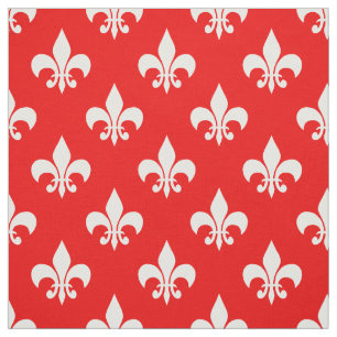 Red White Fleur-de-lis Textile Tyg