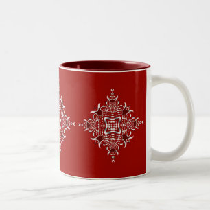 Red & White Fractal Emblem Mugg