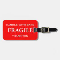 Red White Fragile Handle med Care Tack