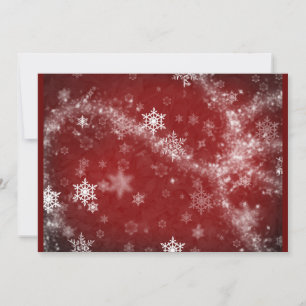 RED WHITE FROST SNÖFLINGOR WINTER SWIRLS SNÖ DIGI JULKORT