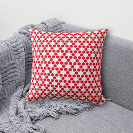 Red White Geometric Hexagon Mönster Kudde