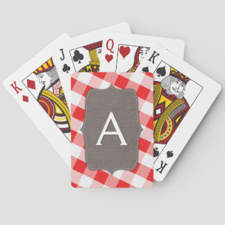 Red & White Gingham Canvas Spelkort