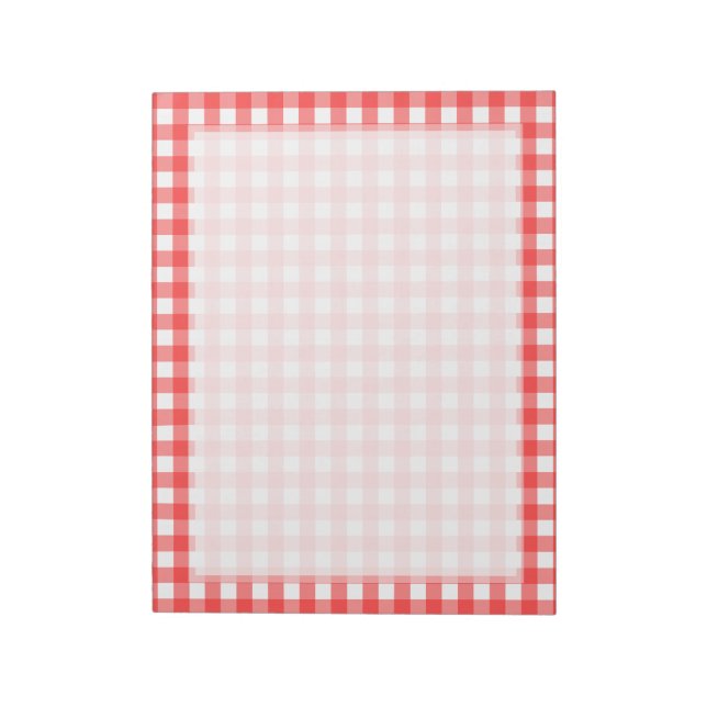 Red White Gingham Check Mönster Anteckningsblock (Roterad)