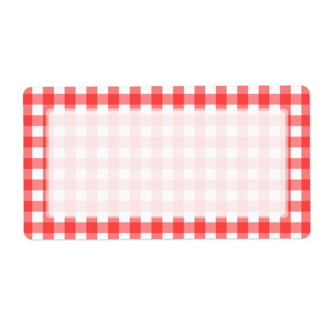 Red White Gingham Check Mönster Fraktsedel (Framsidan)