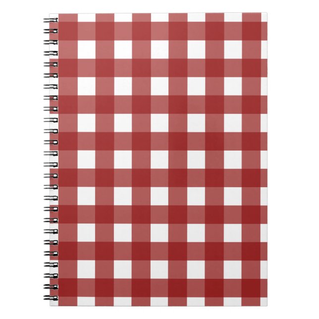 Red White Gingham Check Play Anteckningsbok (Framsidan)