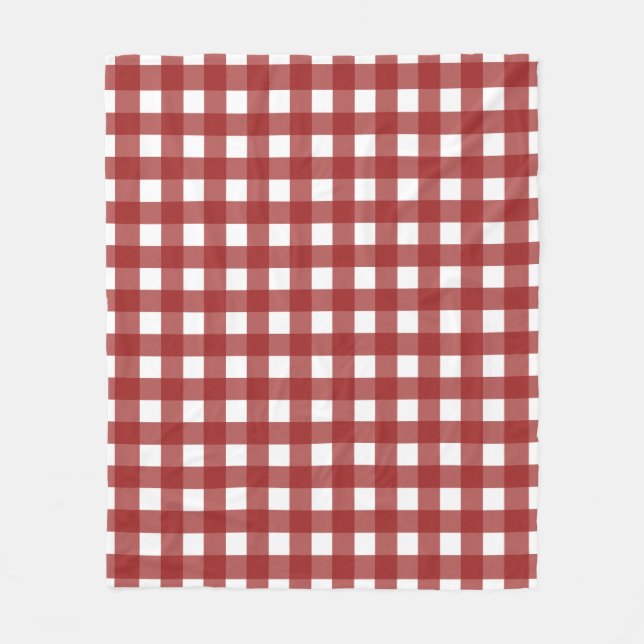 Red White Gingham Check Play Fleecefilt (Framsidan)