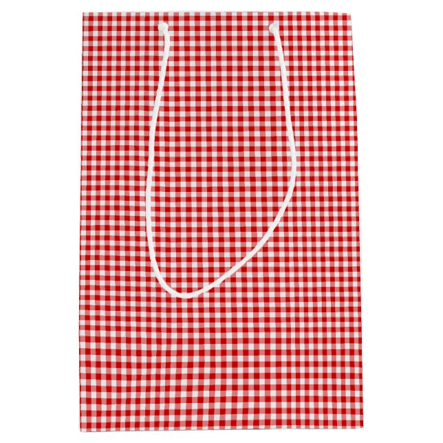 Red-White Gingham-GIFT BAG m (Framsidan)