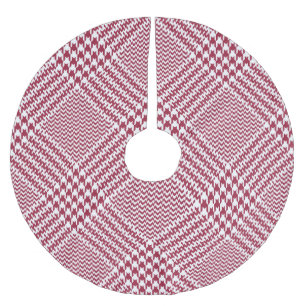 Red White Glen Play: Tweed Tartan Julgransmatta Borstad Polyester