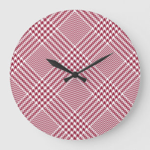 Red White Glen Play: Tweed Tartan Stor Klocka
