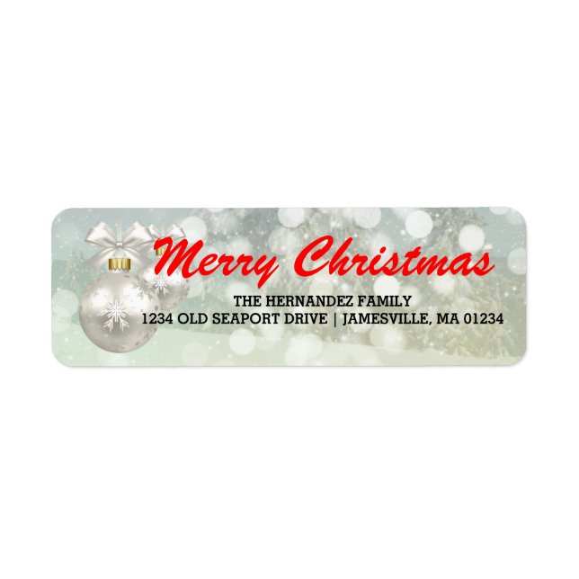 Red White God jul Returetiketter Returadress Etikett (Framsidan)