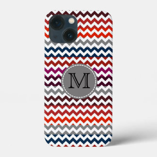 Red White Grått Chevron Zigzag Monogram