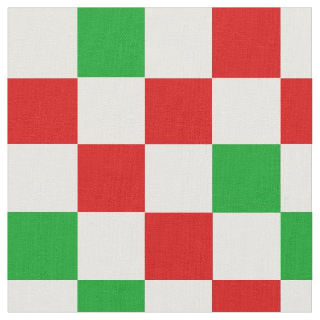 Red White Green Checkered Pattern Design  Tyg (Närbild)
