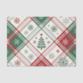 RED WHITE GREEN CHRISTMAS PLAID PATTERN