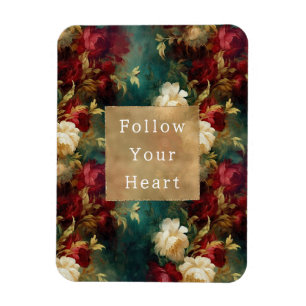 Red White Grönt Flowers Magnet