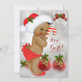Red White Grönt jul Baby Shower Girl Ethnic Inbjudningar