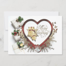 Red White & Grönt Modern Victorian God jul Julkort