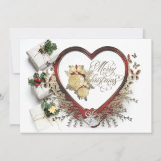 Red White & Grönt Modern Victorian God jul Julkort