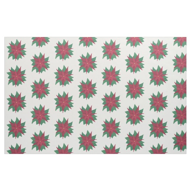 Red White Grönt Poinsettias jul Fabric Tyg (Fat Quarter)