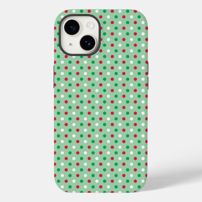 Red, White & Grönt Polka dots Phone Case (Baksida)