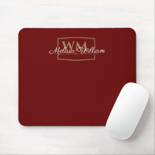 Red White Guld Monogram Namn Musmatta