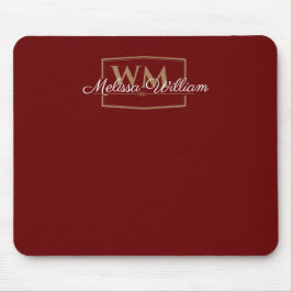 Red White Guld Monogram Namn Musmatta