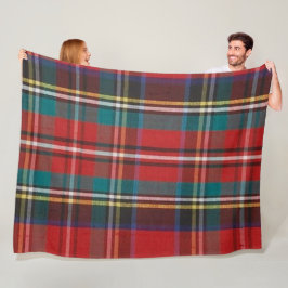 Red White Gult Grönt Tartan Play Fleecefilt