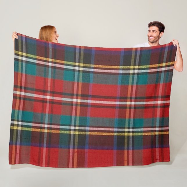 Red White Gult Grönt Tartan Play Fleecefilt (På plats)
