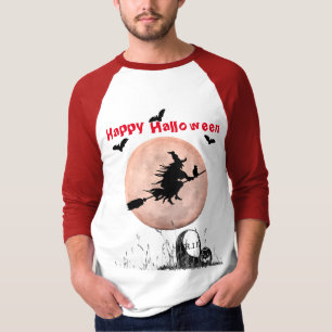 Red White Halloween Witch T Shirt