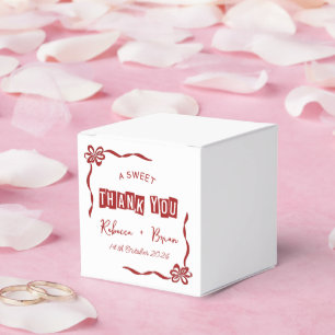 Red & White Hand plockade Bow Sketch Bröllop Presentaskar