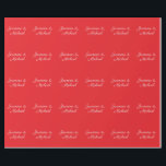 Red & White Handwrite lite Namn Bröllop Presentpapper<br><div class="desc">Du kan enkelt ändra Typsnitt,  bakgrundsbild och Färg,  Brev-tecken.</div>