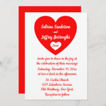 Red & White Heart Bröllop Kärlek