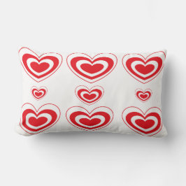 Red White Heart Dekorativ kudde för Bed Soffa-stol