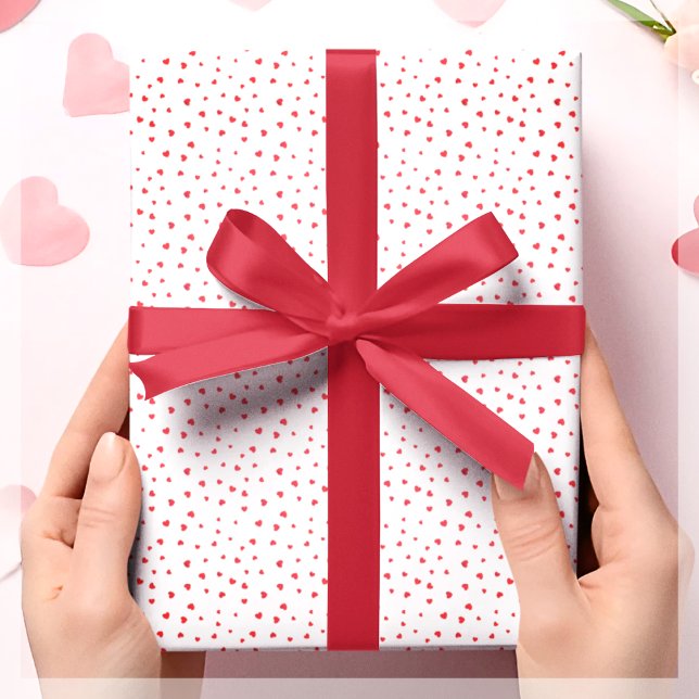 Red & White Heart Gift Presentpapper (Skapare uppladdad)