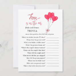 Red & White Heart TRIVIA Möhippa-spel Inbjudningar