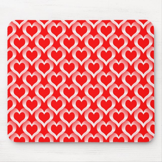 Red White Hearts Pattern Musmatta (Framsidan)