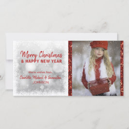 RED White Helgdagars-jul/nyår | PHOTO Julkort