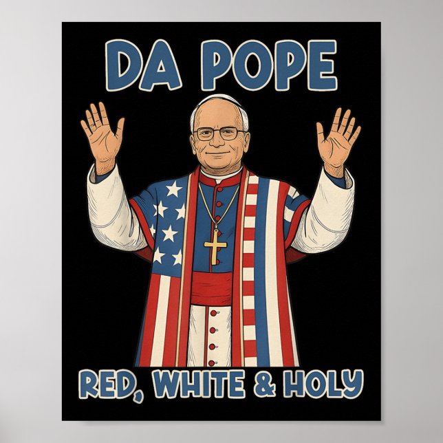 Red White Heliga Da Pope from America Chicago Pope Poster (Framsidan)