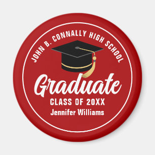 Red White High School Student Anpassningsbar Stude Magnet